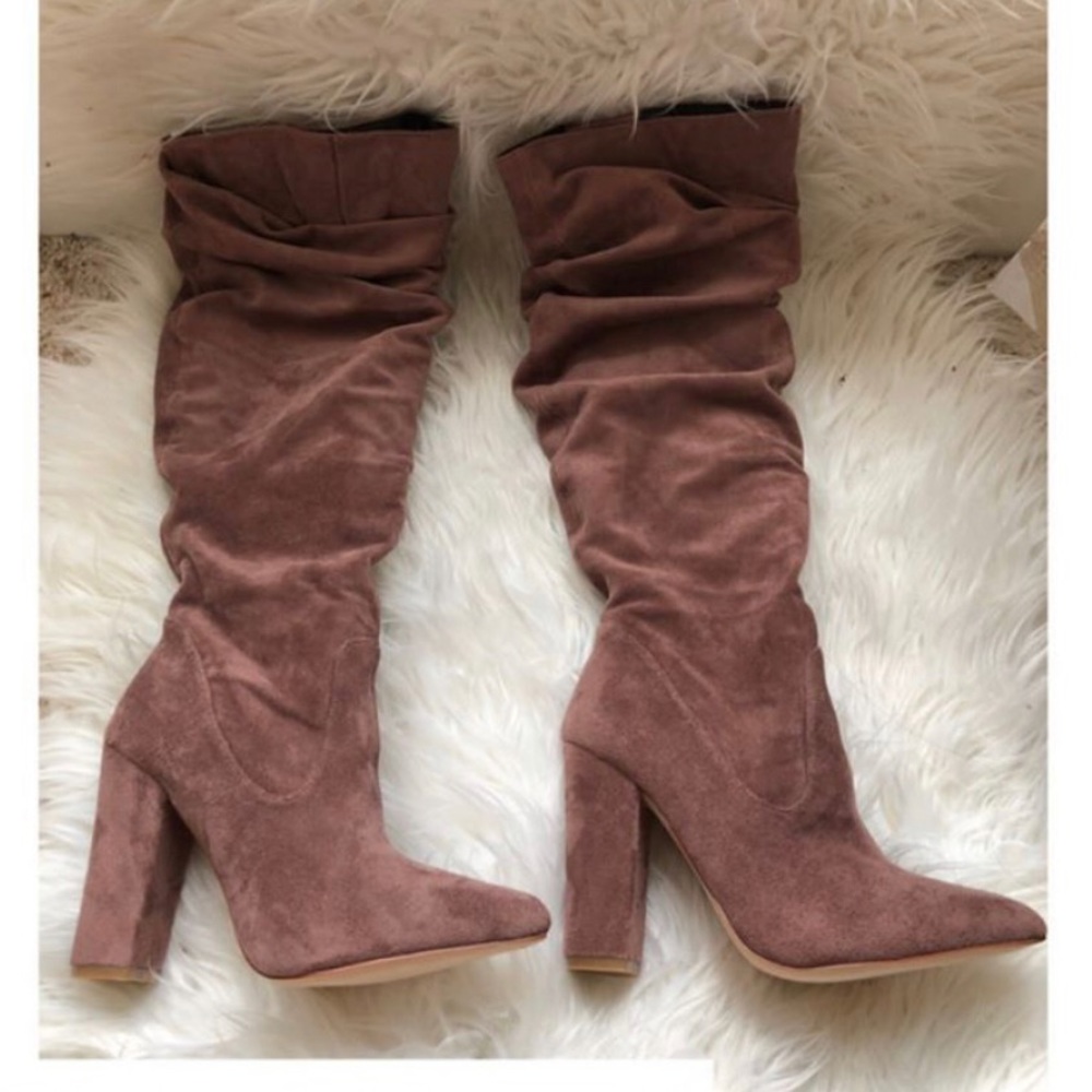 Suede Heel Boots